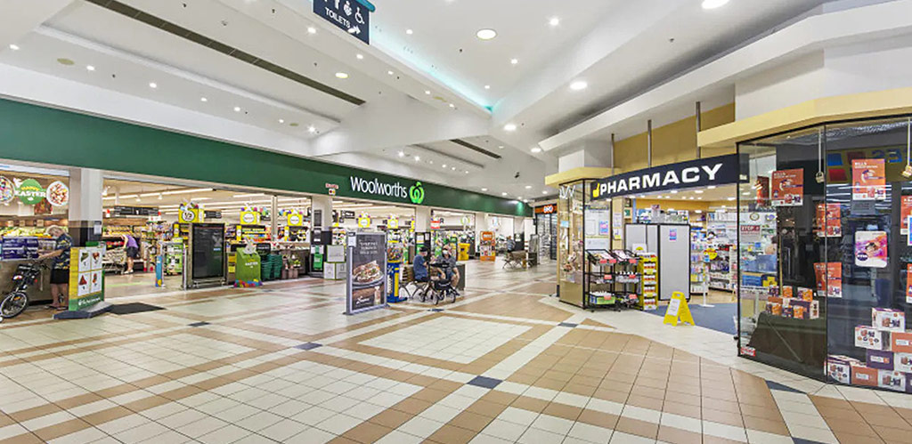 Inside Charters Towers Town Plaza with Woolworths